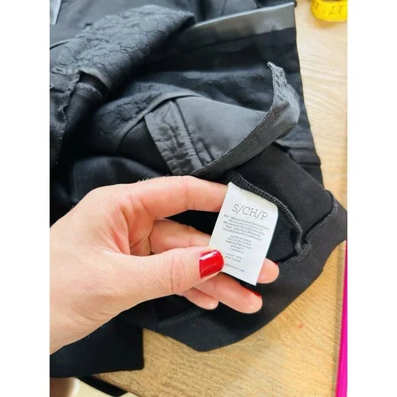 Cabi Tudor Faux Leather Detail Ponte Knit Blazer Jacket Black 3376 Womens Small - Picture 2 of 6